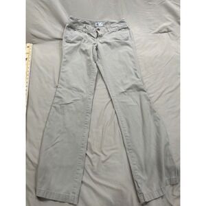 American Eagle Favorite Fit Khaki Chino Pants Tan Flare Leg Stretch 2 Long 2763